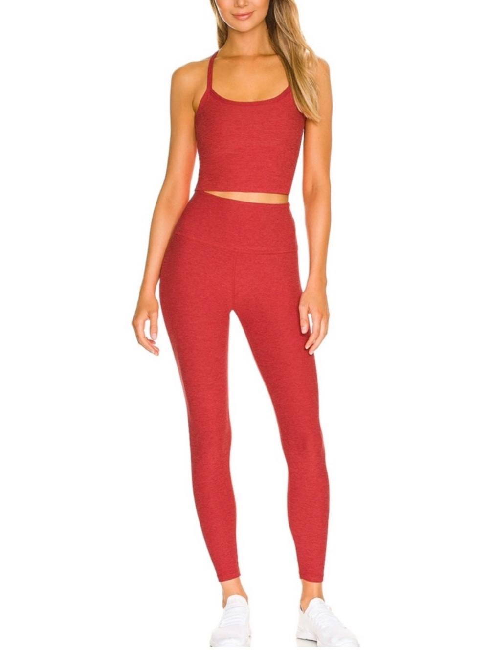 Beyond yoga - Spacedye™ Slim Racerback Cropped Tank and leggings